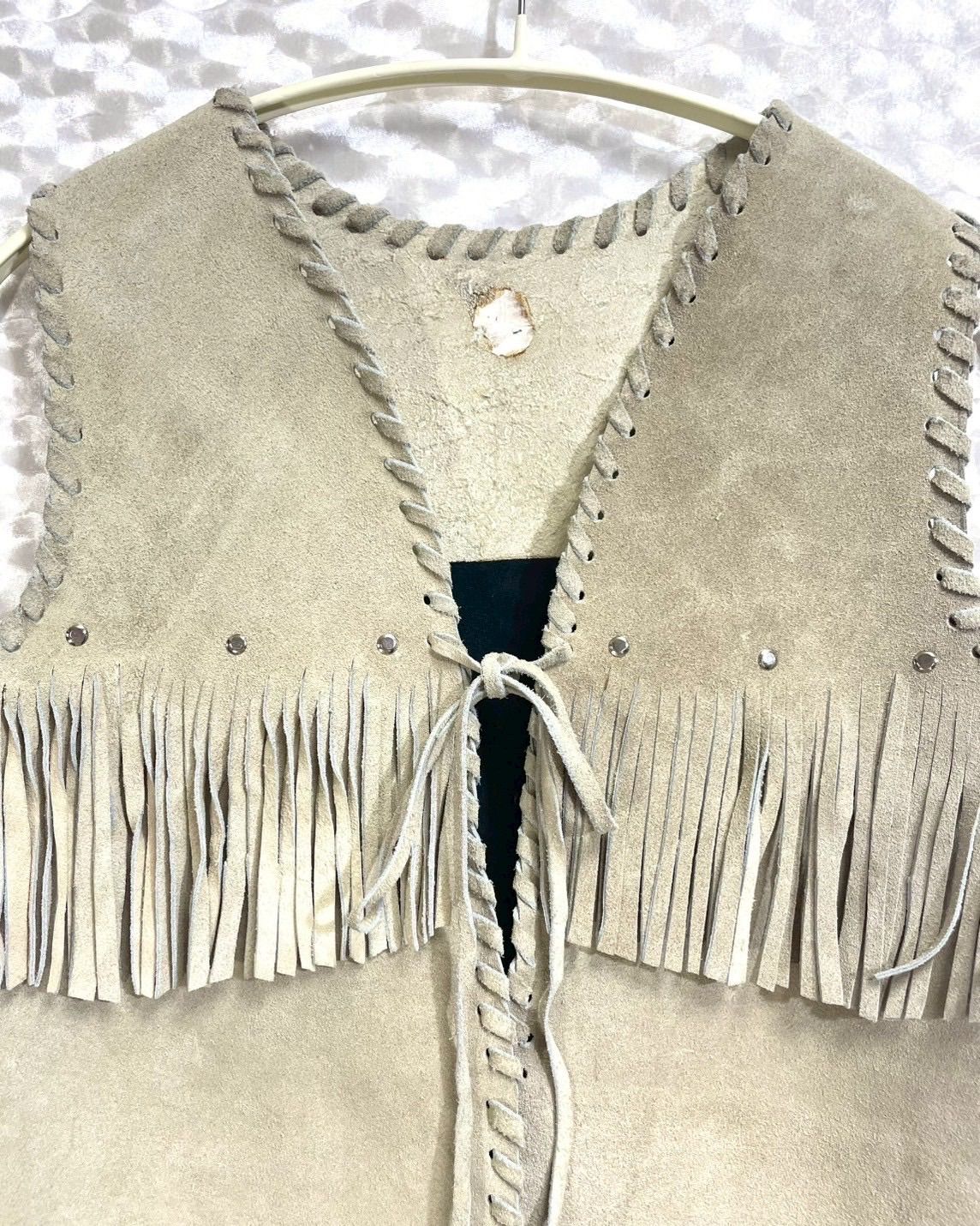 vintage leather fringe design vest ヴィンテージ レザー