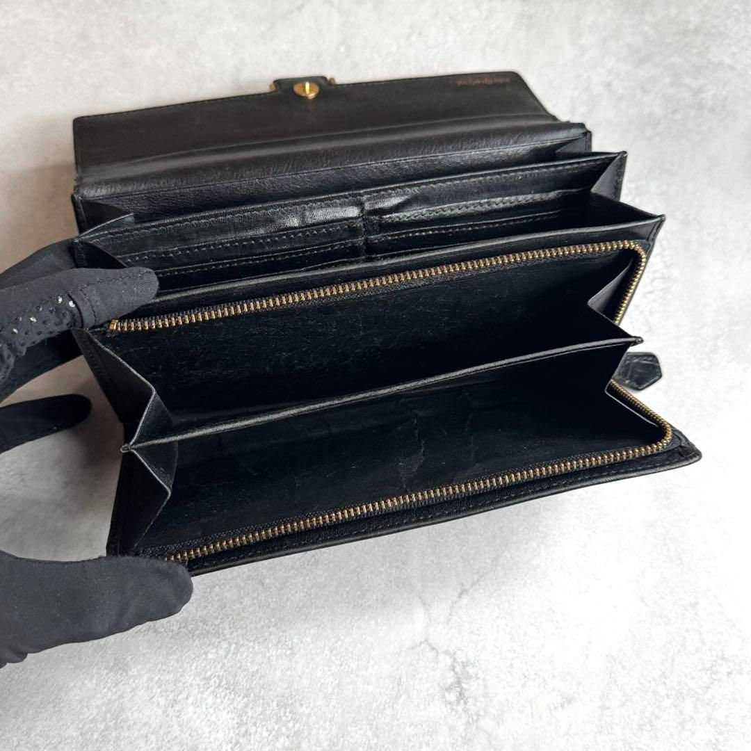 Yves Saint Laurent ブラック長財布 YVES SAINT LAURENT YSL イヴサンローラン / エンボス