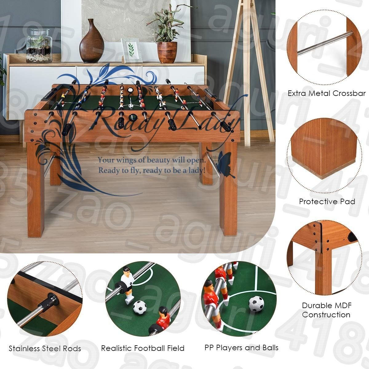 48インチ テーブルサッカーテーブル 8ロッド ボール2個 スコアキーパー