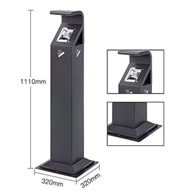 スタンド灰皿 屋外用 スモーキングスタンド 業務用吸い殻入れ ゴミ き ステンレス製 店舗用灰皿 完成品 高さ1120mm