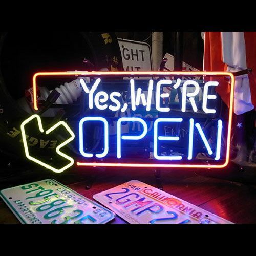 ネオンサイン YES WE'RE OPEN イエスウィアーオープン ネオン管 照明 店舗装飾 インテリア ガレージング アメリカ雑貨 アメリカン雑貨  - メルカリ