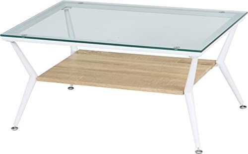 特価セール】ナチュラル 幅80cm 強化ガラス ローテーブル クレア 割引