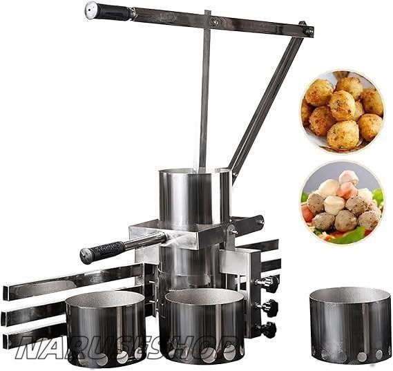 人気推薦◆手動ミートボールマシン 手動野菜ミートボール金型ツール 3つの金型を備えた商用ステンレススチールミートボールメーカー ミ