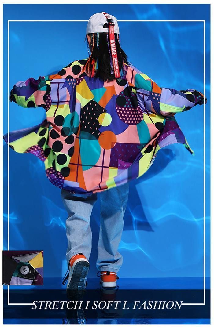 幾何柄シャツ