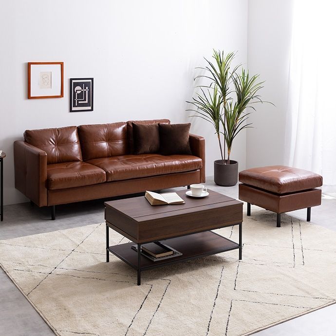 Carlos 3人掛 カウチソファ PVCレザー - メルカリ