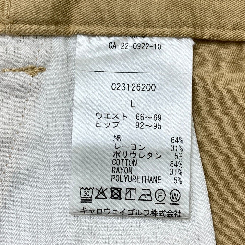 サイズ：L CALLAWAY キャロウェイ  タック入り ストレッチロングパンツ  ベージュ系 [240101415235] ゴルフウェア レディース ストスト サイズ：L CALLAWAY キャロウェイ タック入り ストレッチロング