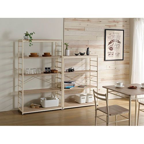 弘益 フリーラック4段 ナチュラル VKR-4-NA