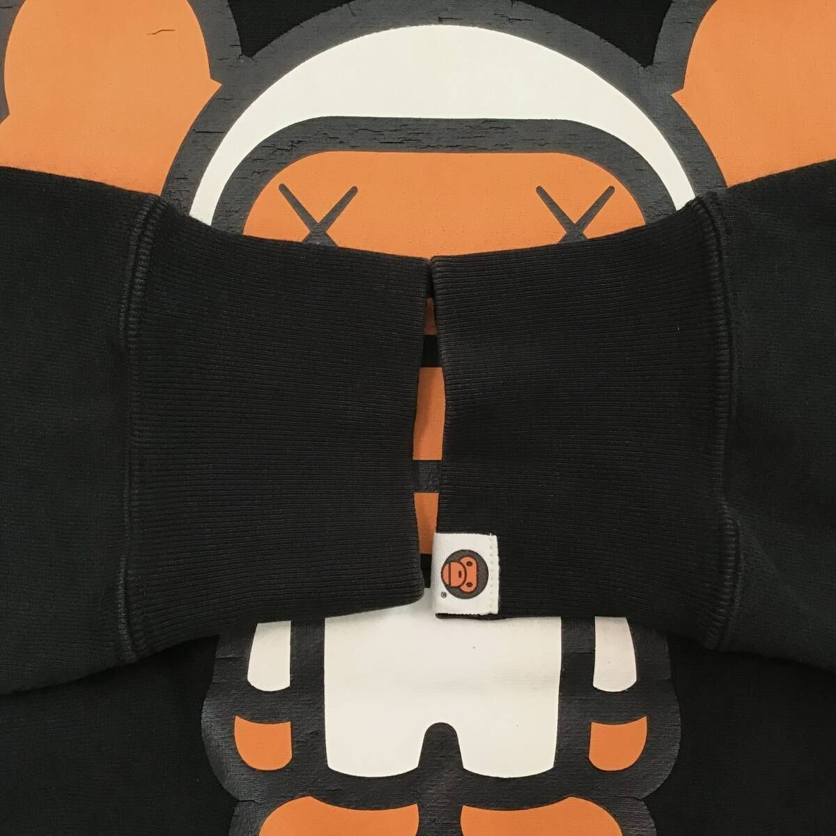 エイプ BABY MILO カウズ コラボ フルジップ スウェット パーカー M ☆激レア☆ BAPE × KAWS MILO プルオーバー パーカー XSサイズ a