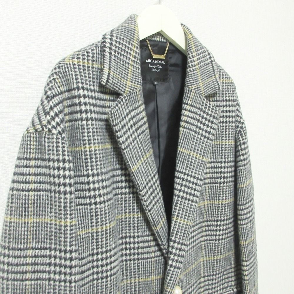 美品 MICA＆DEAL マイカアンドディール グレンチェック柄 パールボタン