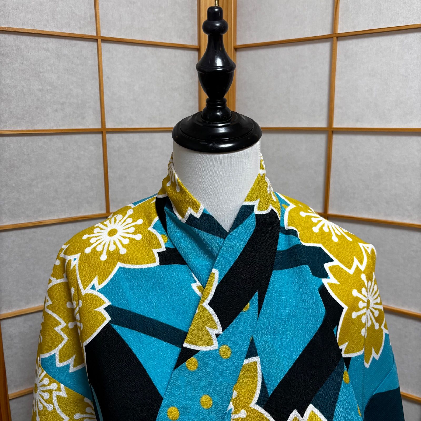 青と黄色の花柄 浴衣 k1-brand1279ok_5.jpg