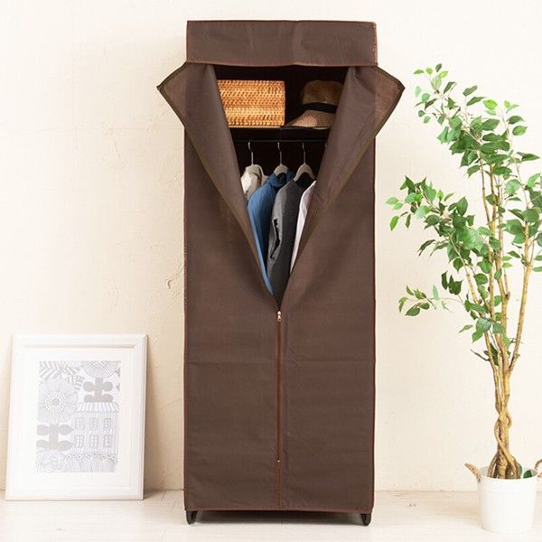 カバー付クローゼットハンガーM 幅62cm/ハンガー/収納/布/コート掛け/棚付/帽子収納/韓国インテリア