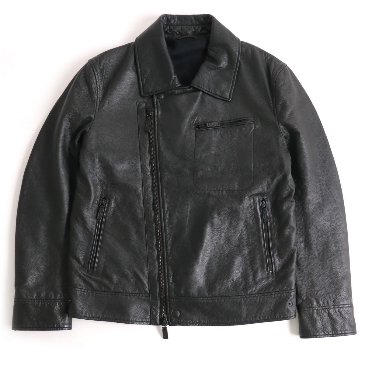 美品□黒タグ GIORGIO ARMANI/ジョルジオアルマーニ WZIP シングル 
