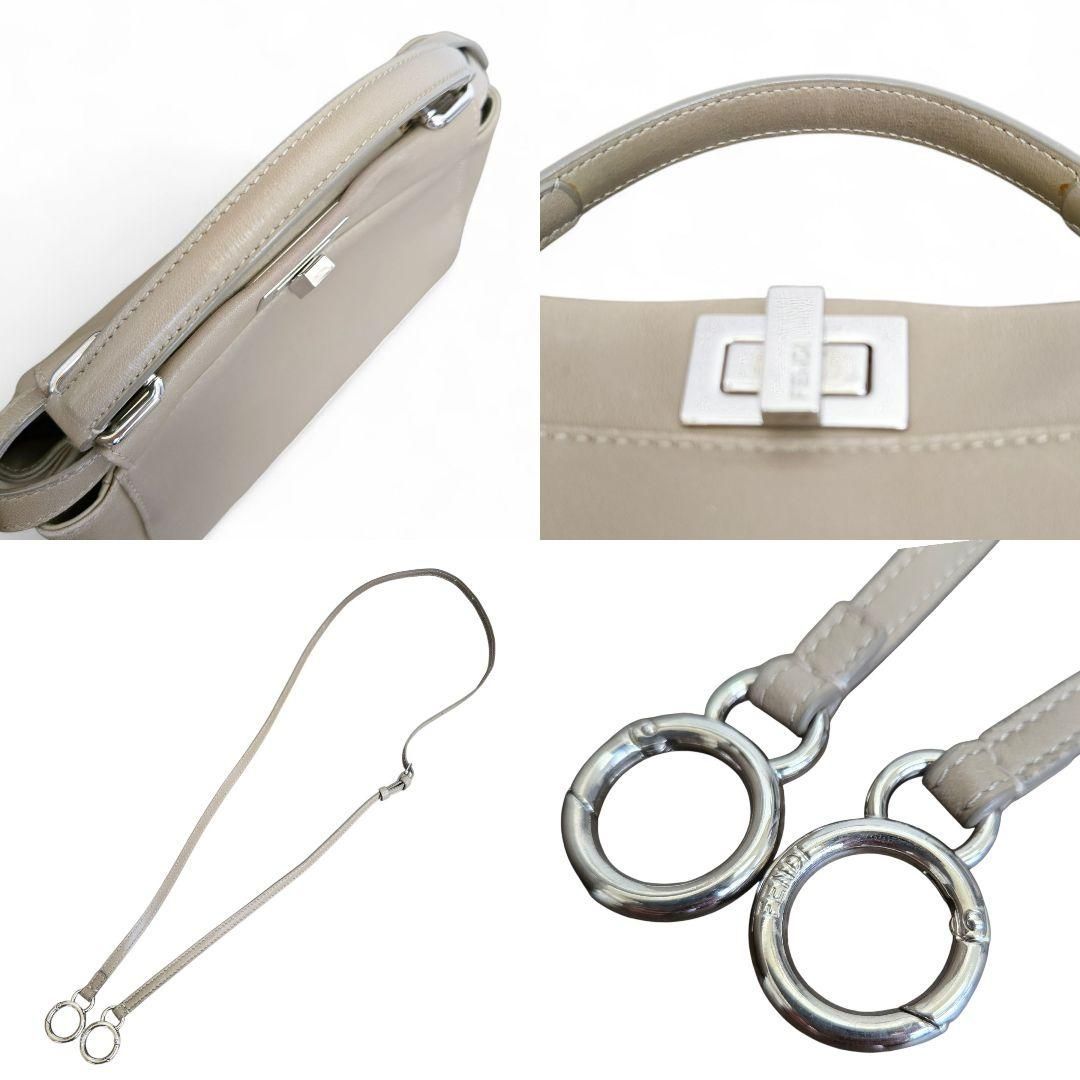極美品✨フェンディ ピーカブー ミニ レザー 2WAYハンドバッグ ベージュ 極美品✨フェンディ ピーカブー ミニ レザー 2WAYハンドバッグ