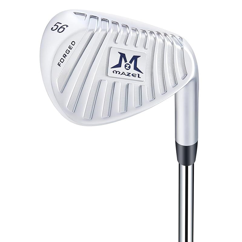 MAZEL (マゼル) FORGED 鍛造ゴルフサンドウェッジ メンズ 右利き ロフト角:48度、50度、52度、54度、56度、58度、60度 ワイドソールウェッジ (ステンレス鋼（鍛造アップグレード - シルバー）， Rフ