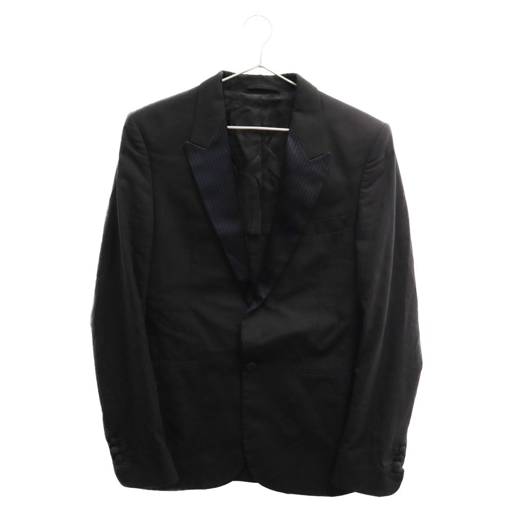 Martin Margiela (マルタンマルジェラ) 08SS 本人期 ここのえタグ ストライプ切替 スリムフィット テーラードジャケット ブラック
