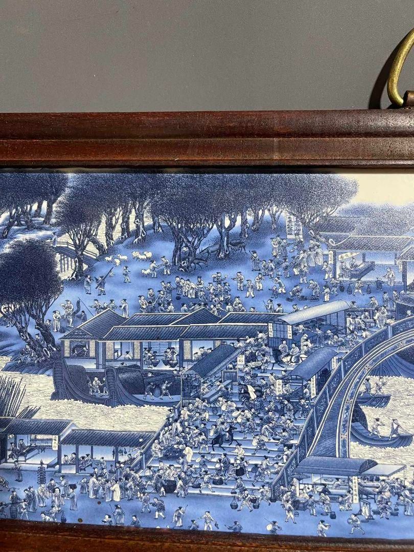 景徳鎮 陶板画 煙雨江南 客間 玄関 茶室書斎 装飾品 現代工芸品 美術品 置物 景徳鎮 陶板画 煙雨江南 客間 玄関 茶室書斎 装飾品 現代工芸品