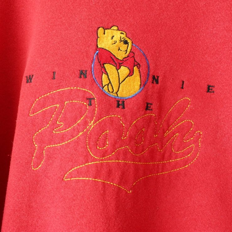 90s USA製 Pooh くまのプーさん スウェット レッド メンズXL 90s USA製 Pooh くまのプーさん スウェット レッド メンズXL