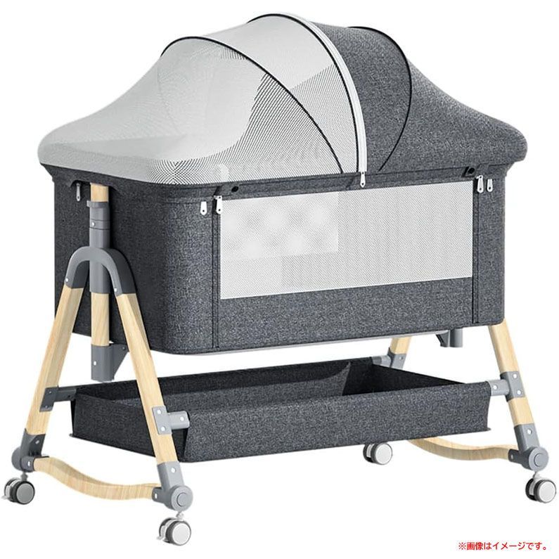 お値下げ！Oqhvup ベビーベッド 折り畳み ハイローベッド ベージュ