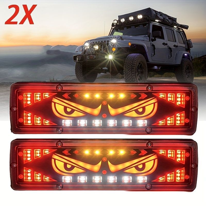 2個セット 車用 ヘッドライト デビルアイ LEDライト 補助ライト29.8cm デーモンアイ 12-24V 装飾 外装 カーライト おしゃれ 明るい 汎用品 t7854
