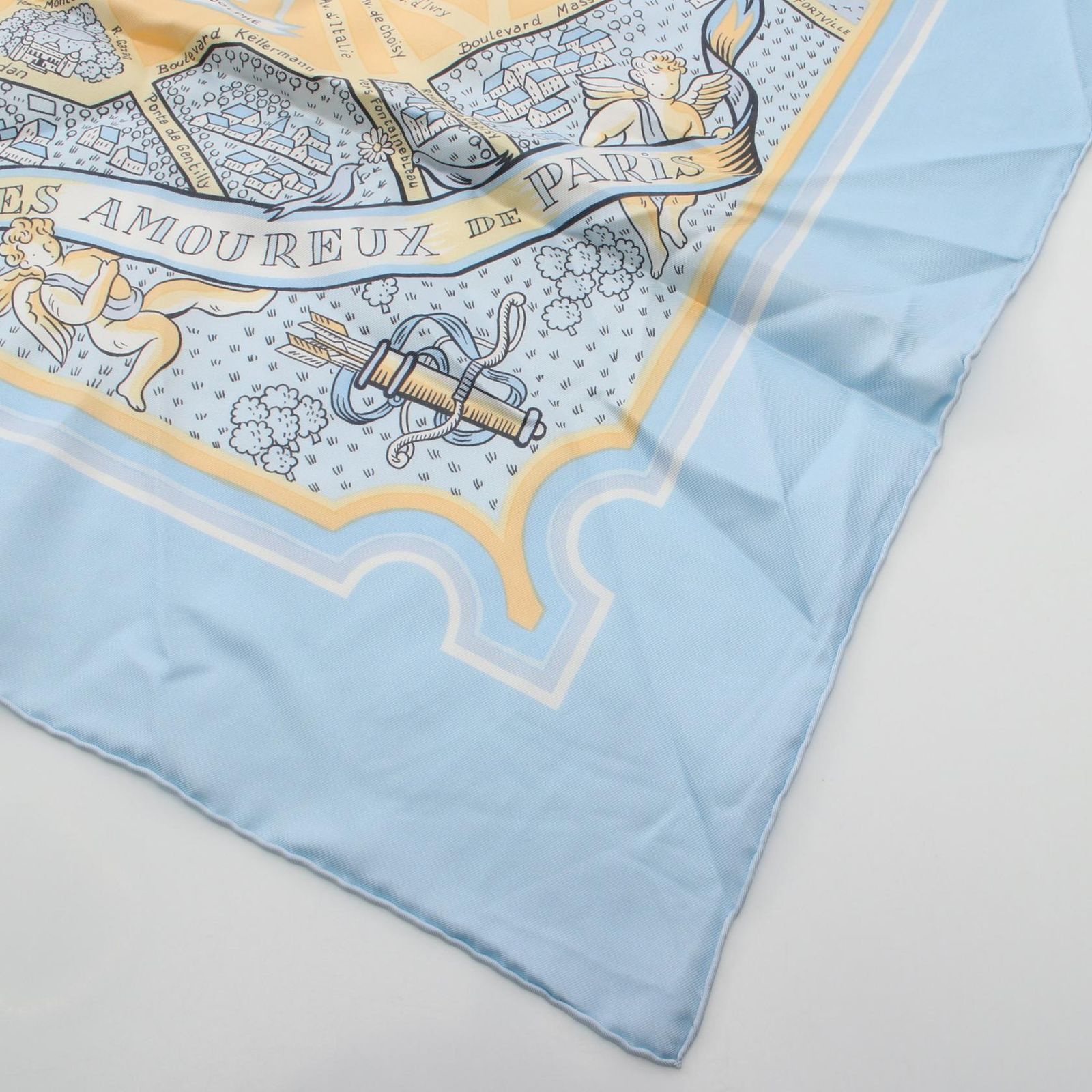 エルメス HERMES スカーフ カレ90 LES AMOUREUX DE PARIS シルク