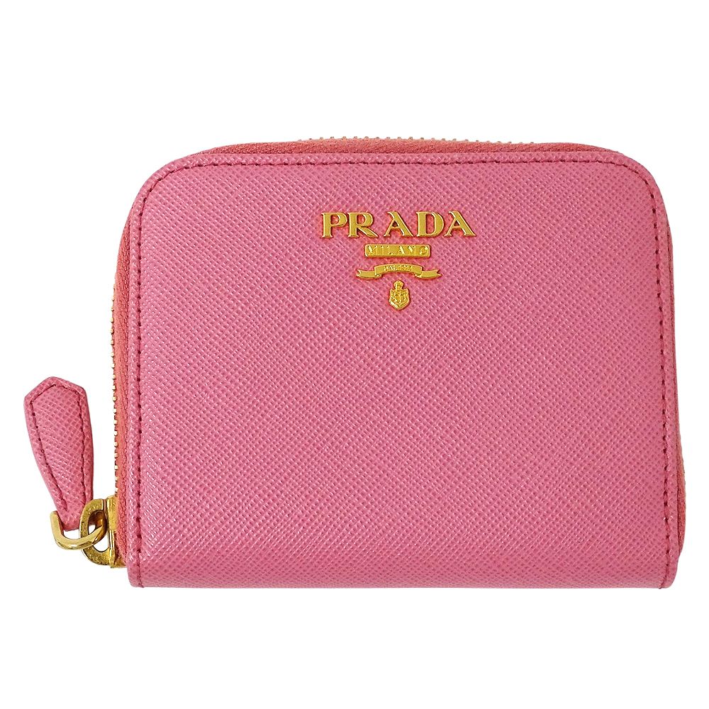 プラダ PRADA 財布 レディース ブランド コインケース サフィアーノ ピンク ラウンドファスナー ミニ財布 コンパクト 小さめ おしゃれ かわいい