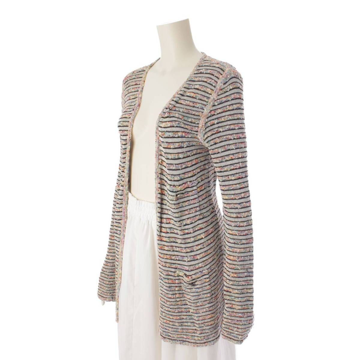 シャネル 正規品 ボーダー カーディガン ココマーク ヴィンテージ