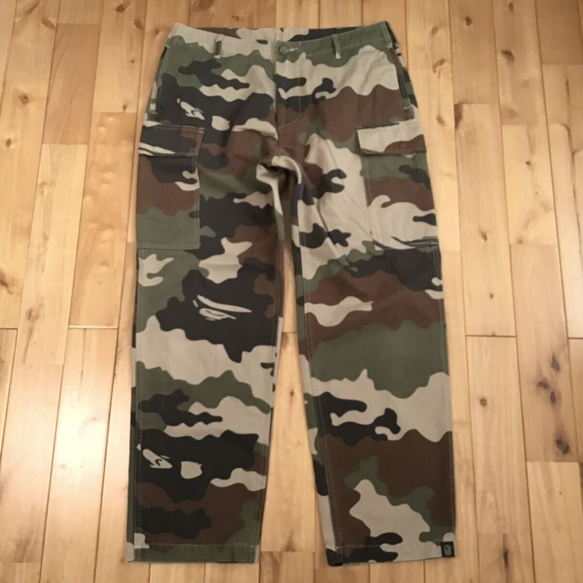 Woodland camo カーゴパンツ Lサイズ green a bathing ape BAPE camo 