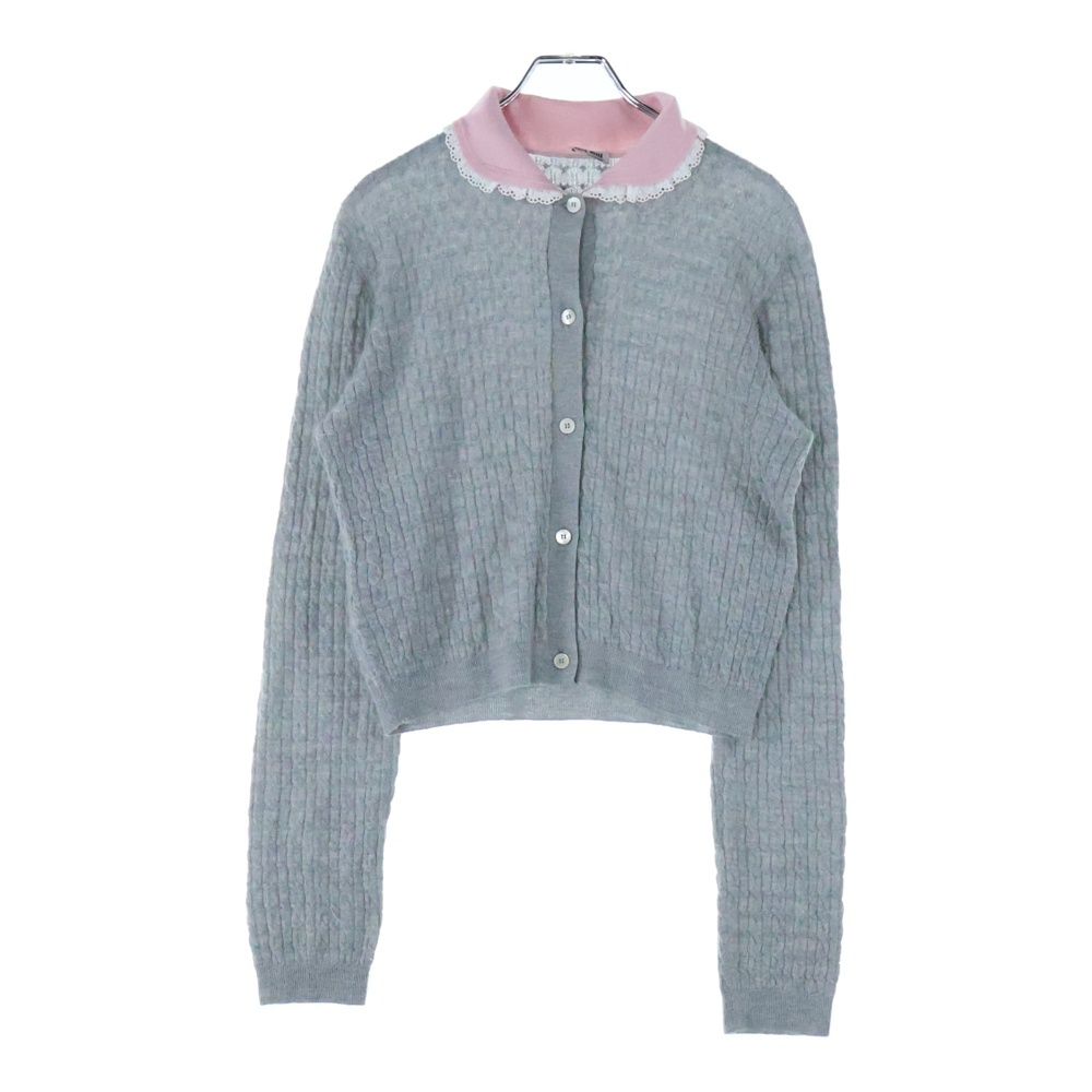 miumiu (ミュウミュウ) 17AW バイカラー 丸襟 レース シルク混  