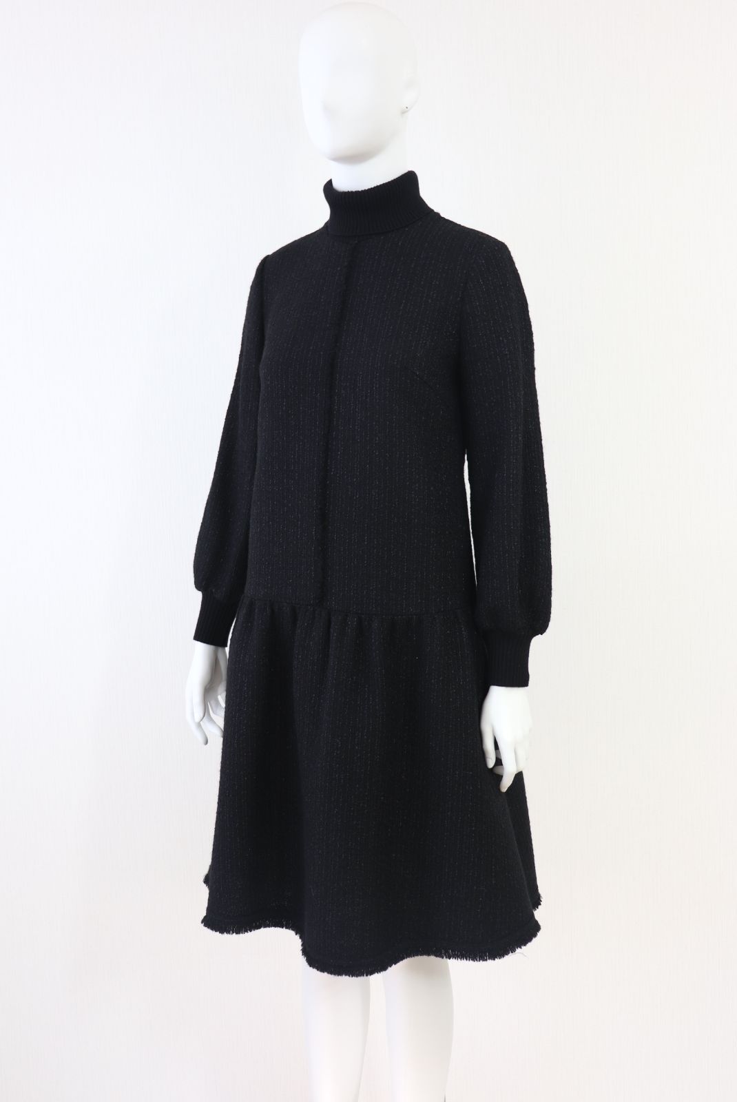 Rene☆ルネ タートルネックツイードワンピース 6246020 2022年商品 黒  