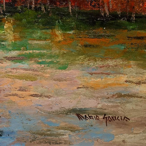 F20 ◎ 油彩画 「ヴェネチア」 マリオ・ガルシア F20号 大型絵画