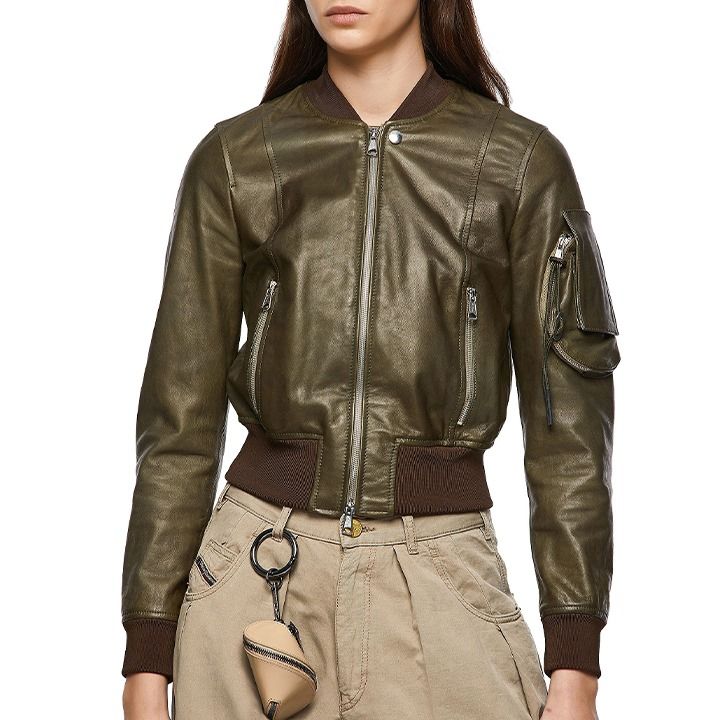 美品/DIESEL(ディーゼル)レザーボンバージャケット/シープレザージャケット 新品・未使用 ディーゼル DIESEL [XSサイズ] レザーボンバージャケット