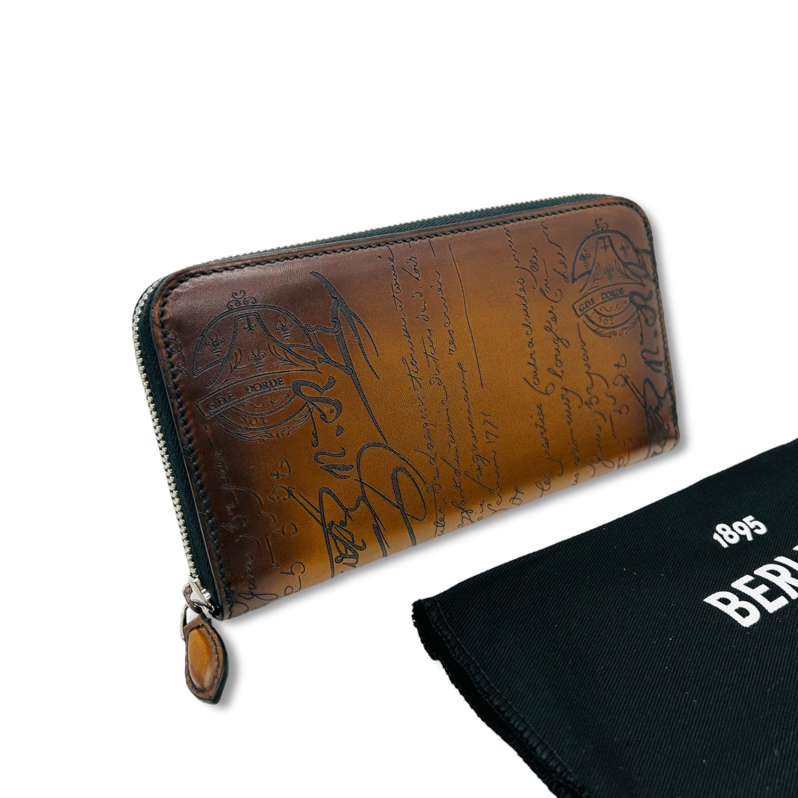 新品 Berluti イタウバ ネオ スクリットレザー ジップ ウォレット カカオ ベルルッティ 長財布