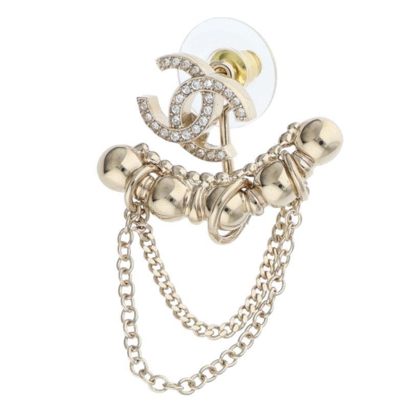 シャネル I22C ココマークストーン装飾ピアス レディース