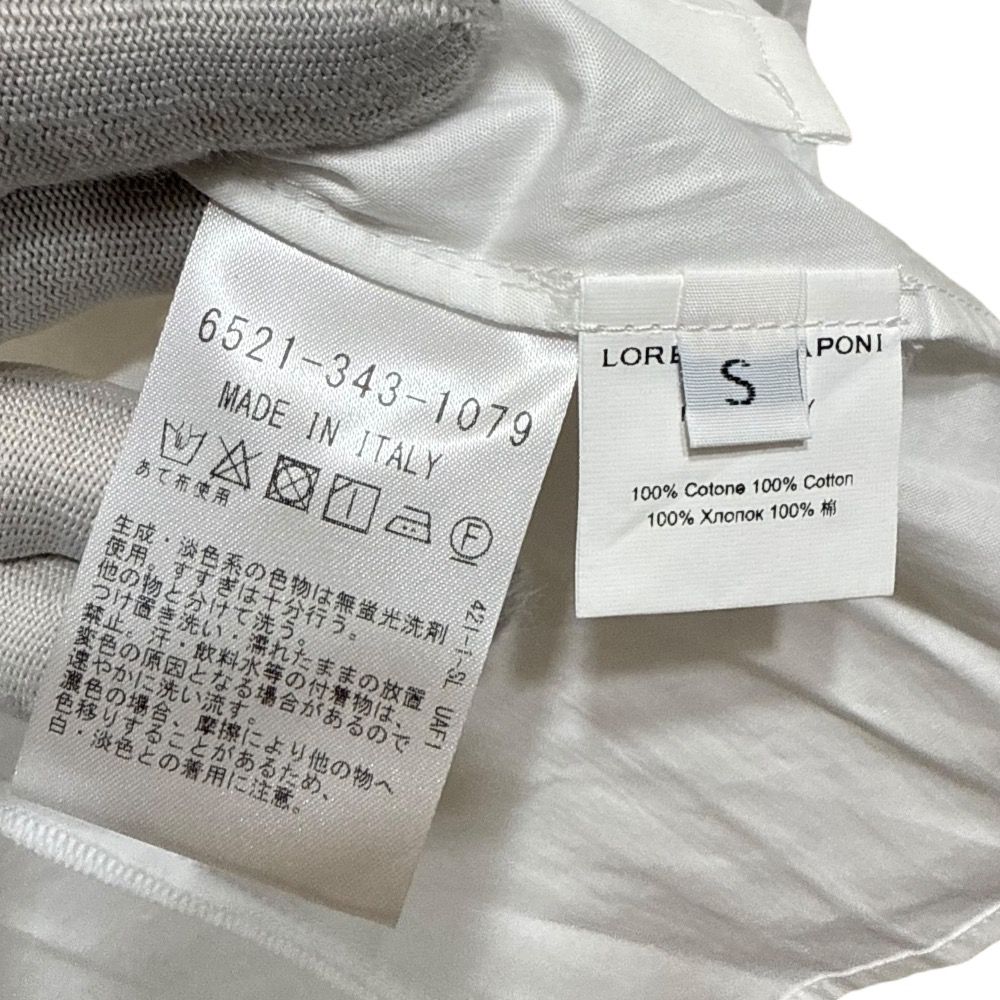 美品 23SS LORETTA CAPONI ロレッタカポーニ ドゥロワー取り扱い 半袖 比翼仕立て フリル ブラウス S ホワイト レディース 古着 中古 中古】美品 23SS LORETTA CAPONI ロレッタカポーニ ドゥロワー