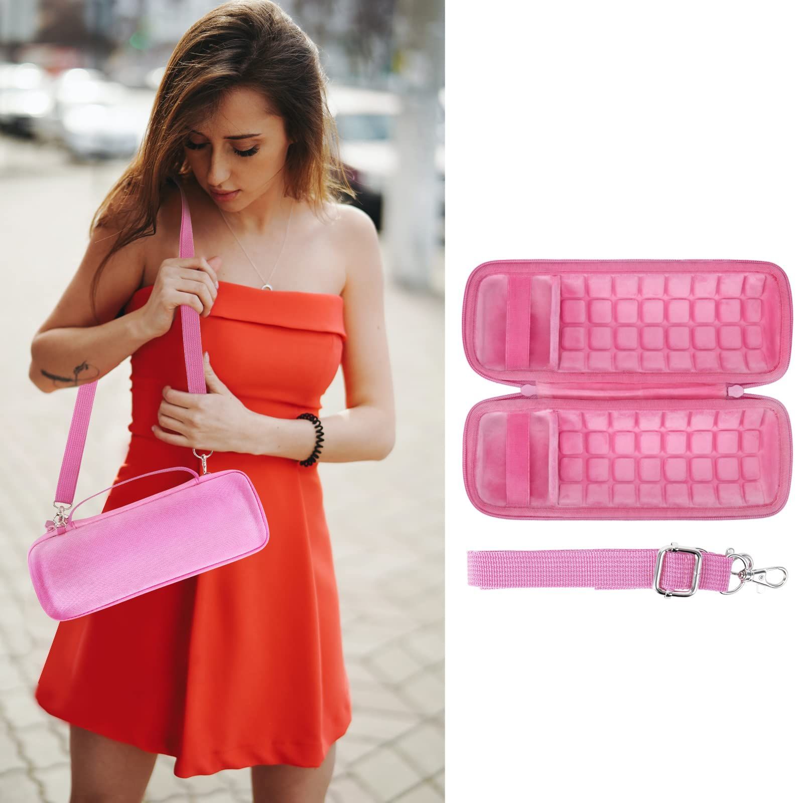 特価商品】ピンク (ハードケース Bluetoothスピーカー用収納ケース