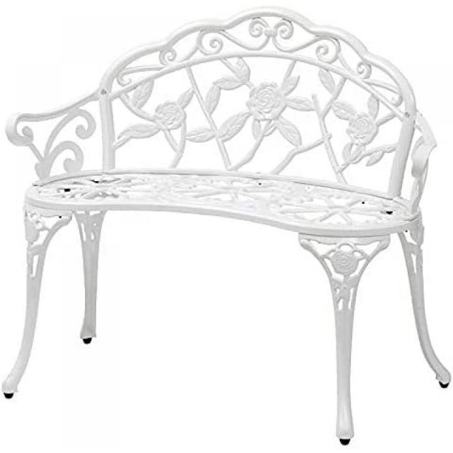 タカショー Takasho 庭家具 ローズガーデンベンチ ホワイト TGF-13-01WSN ベンチ 花台 お庭 テラス