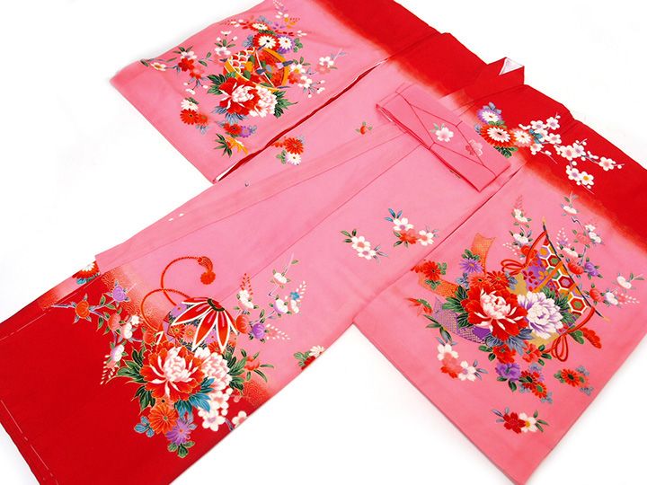 お値打ち品 お宮参り 産着 赤ちゃん 女の子 女児 着物 長襦袢 祝着 産着 一つ身 ピンク 赤 花 花ひめ 金彩 0歳 販売 単品 豪華 W12 zn044