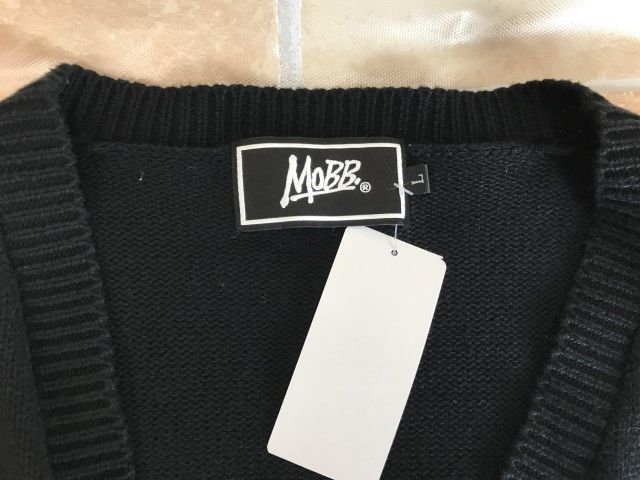 中古】 MOBB モブ WAPPEN KNIT CARDIGAN ブラック L 44770253 - メルカリ