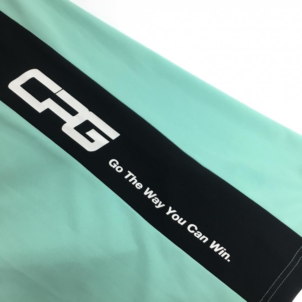 【超美品】CPG 半袖ハイネックシャツ ライトグリーン サイド・ネックロゴ  メンズ 3(L) ゴルフウェア CPG 超美品】CPG 半袖ハイネックシャツ ライトグリーン サイド