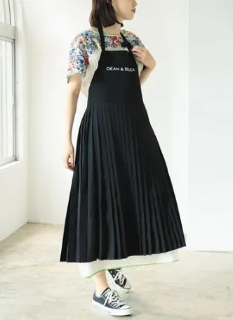 DEAN&DELUCA✖️BEAMS COUTUREプリーツエプロンドレス DEAN＆DELUCA×BEAMS COUTURE プリーツエプロンドレス ブラック | DEAN