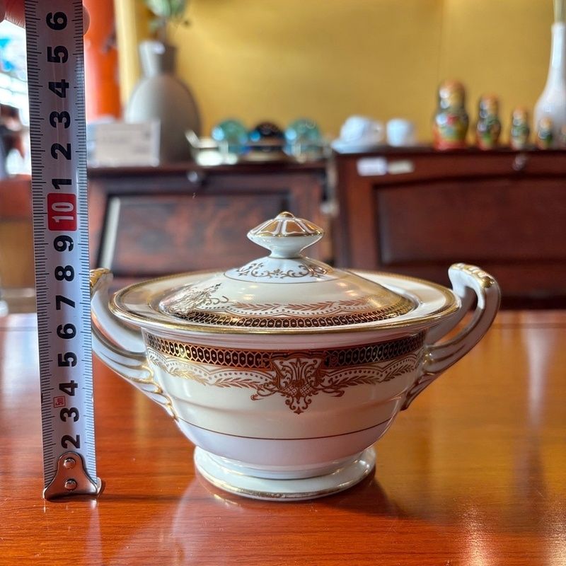Noritake - オールドノリタケ  金盛り  金彩描き ポット シュガーポット クリーマー ノリタケ リッチモンド 旧刻印 白地 金彩 ポット シュガーポット