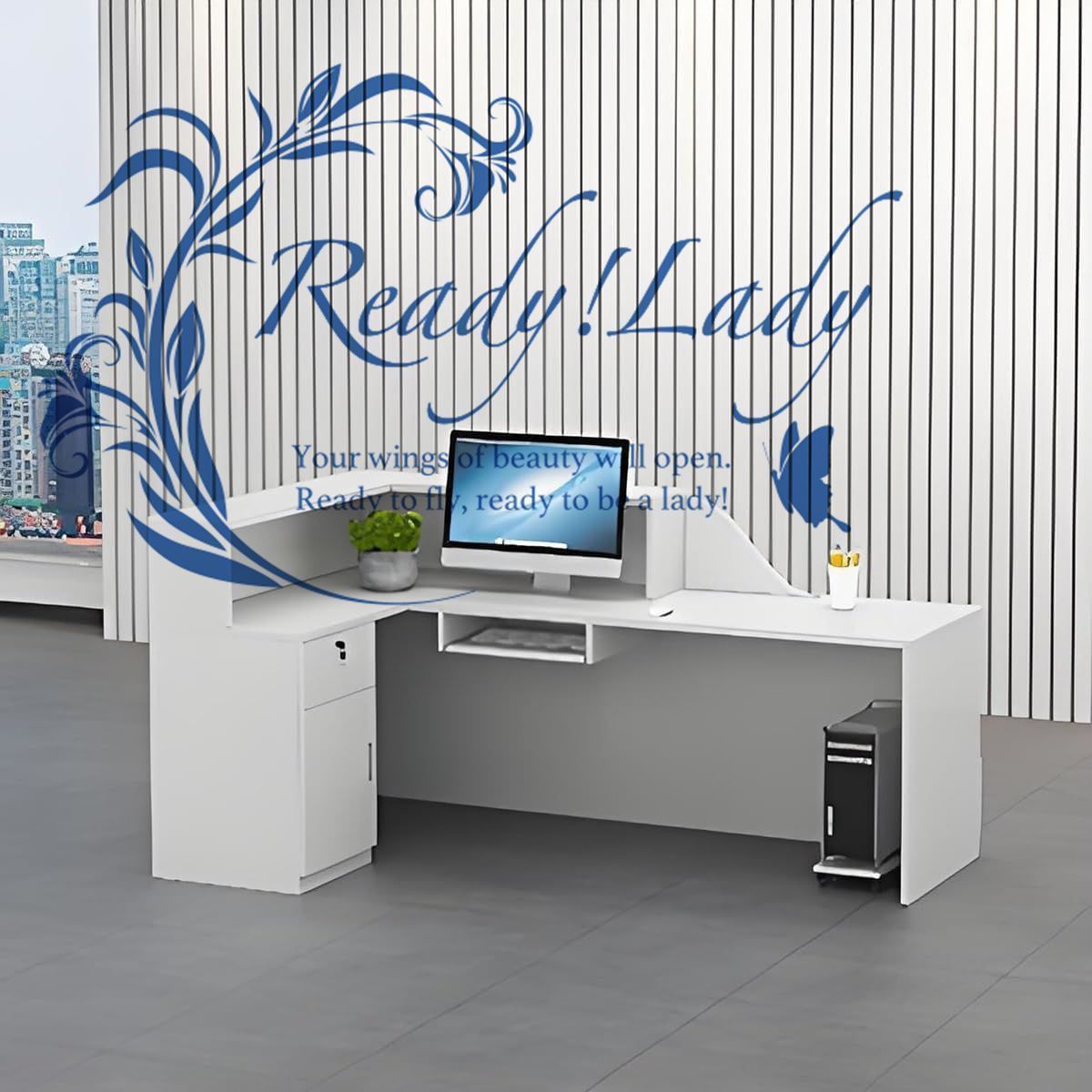 フロントデスク受付カウンターシンプルなレジキャビネット