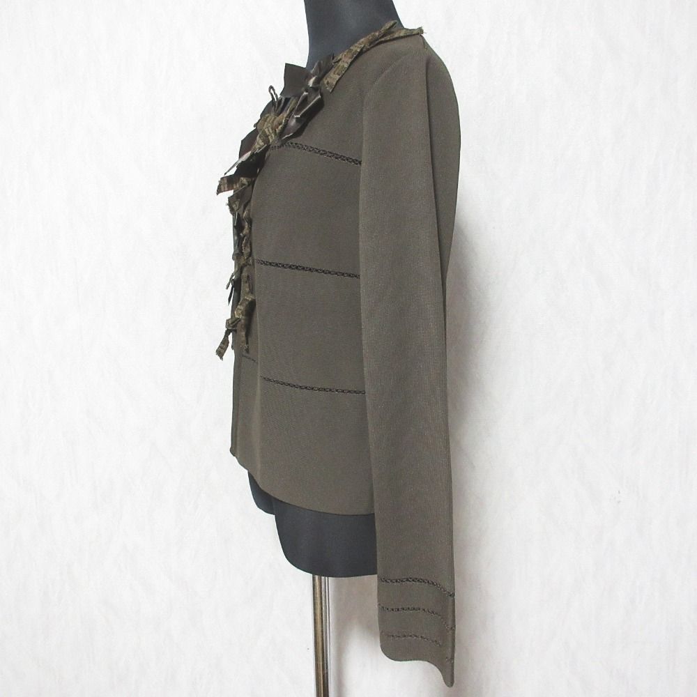 美品 Rene ルネ リボンデザイン カーディガン サイズ36 ブラウン レディース 古着 中古 美品 Rene ルネ リボンデザイン カーディガン サイズ36 ブラウン