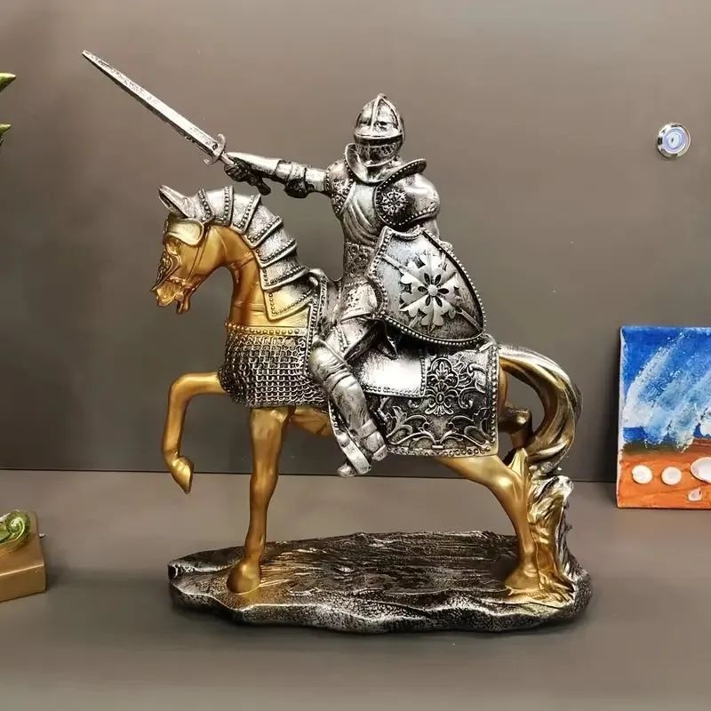 置物　オブジェ　アンティーク　ヴィンテージ　レトロ　馬　騎士　戦士　イタリア製 置物 オブジェ アンティーク ヴィンテージ レトロ 馬 騎士 戦士