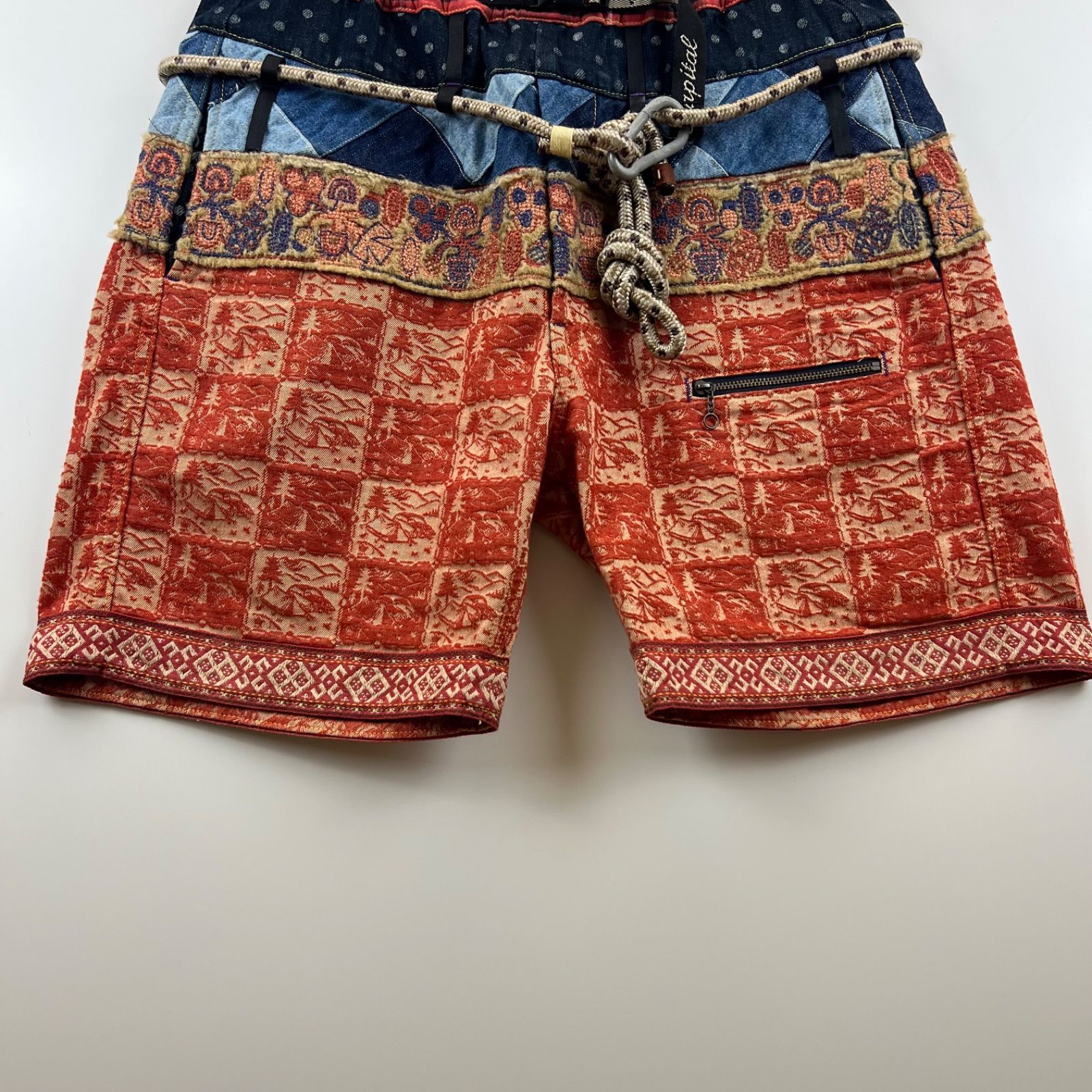 KAPITAL ECO BAKA CRAZY ROPE CARABINER SHORTS 3 K1405SP146