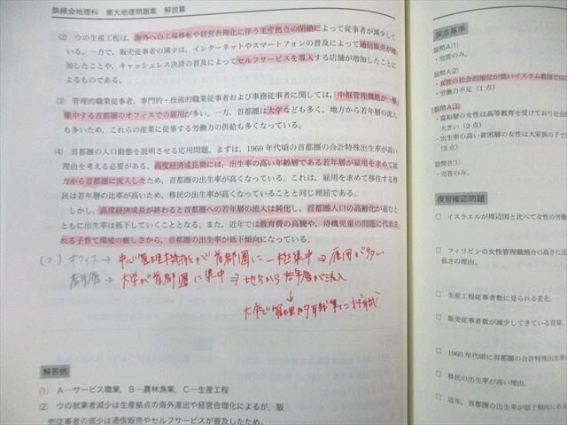 鉄緑会 東大地理問題集 問題篇/解答・解説篇 2023 計2冊 037M0D 鉄緑会 東大地理問題集 問題篇/解答・解説篇 2023 計2冊