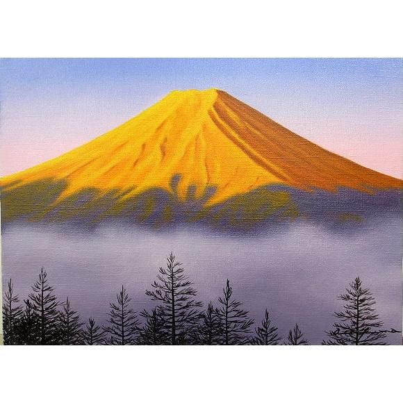 八代亜紀の油彩 紅富士 八代亜紀 絵画 油彩F4サイズ 夢の中で