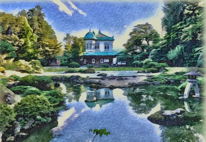 ジブリアート② 借りぐらしのアリエッティより「盛美園」32.7㎝×24.0㎝ ジブリアート②借りぐらしのアリエッティより「盛美園」額装品 額縁