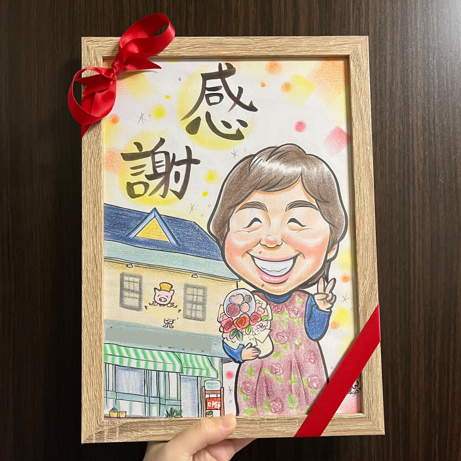 よ☆即購入OK☆ 似顔絵ギフト制作 似顔絵ポエムクロック<全面タイプ>［納期：お写真到着から約1