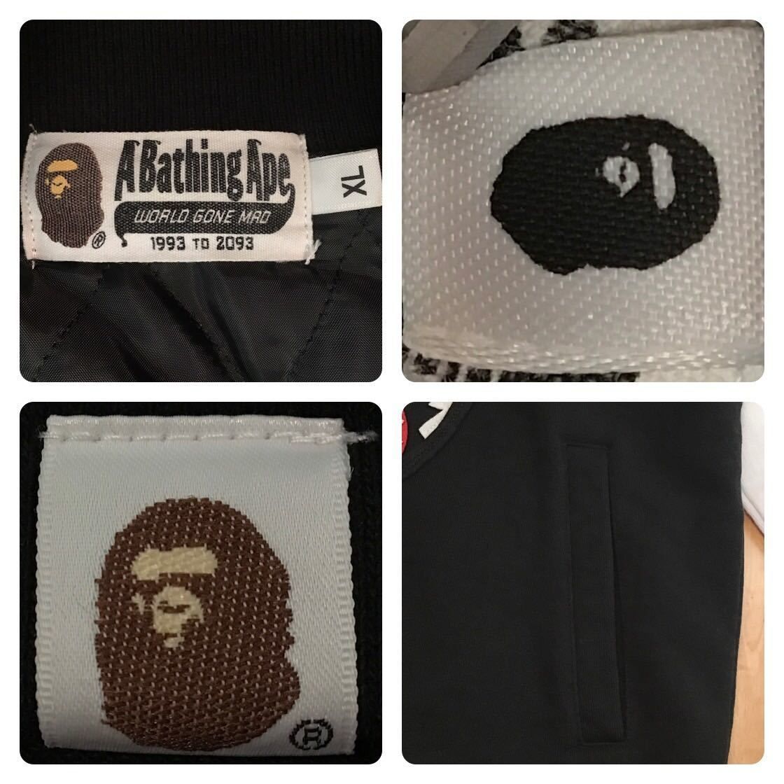 ☆XL☆ SHARK SWEAT VARSITY JACKET black a bathing ape BAPE 